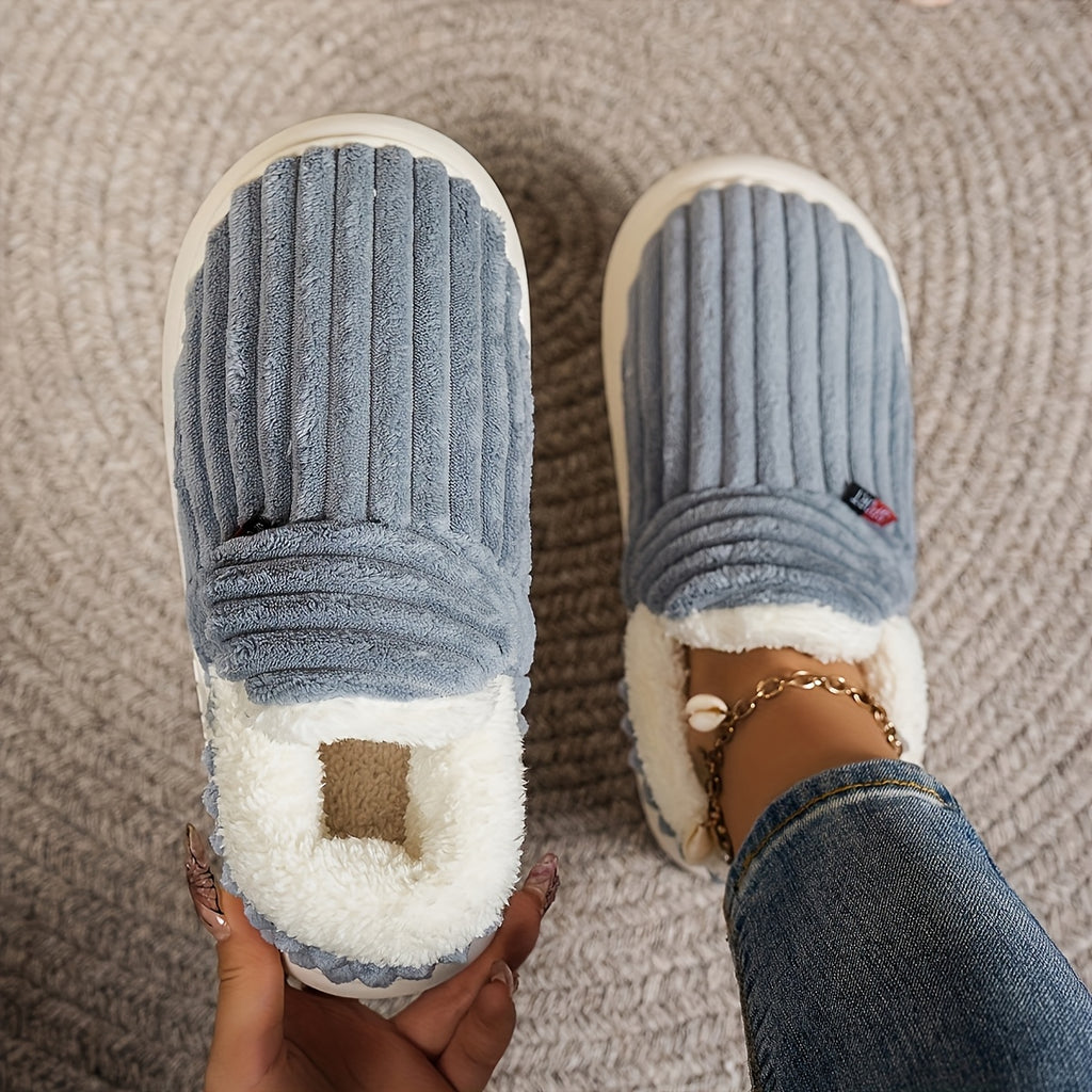 fashionable   warm fleece lined slippers casual