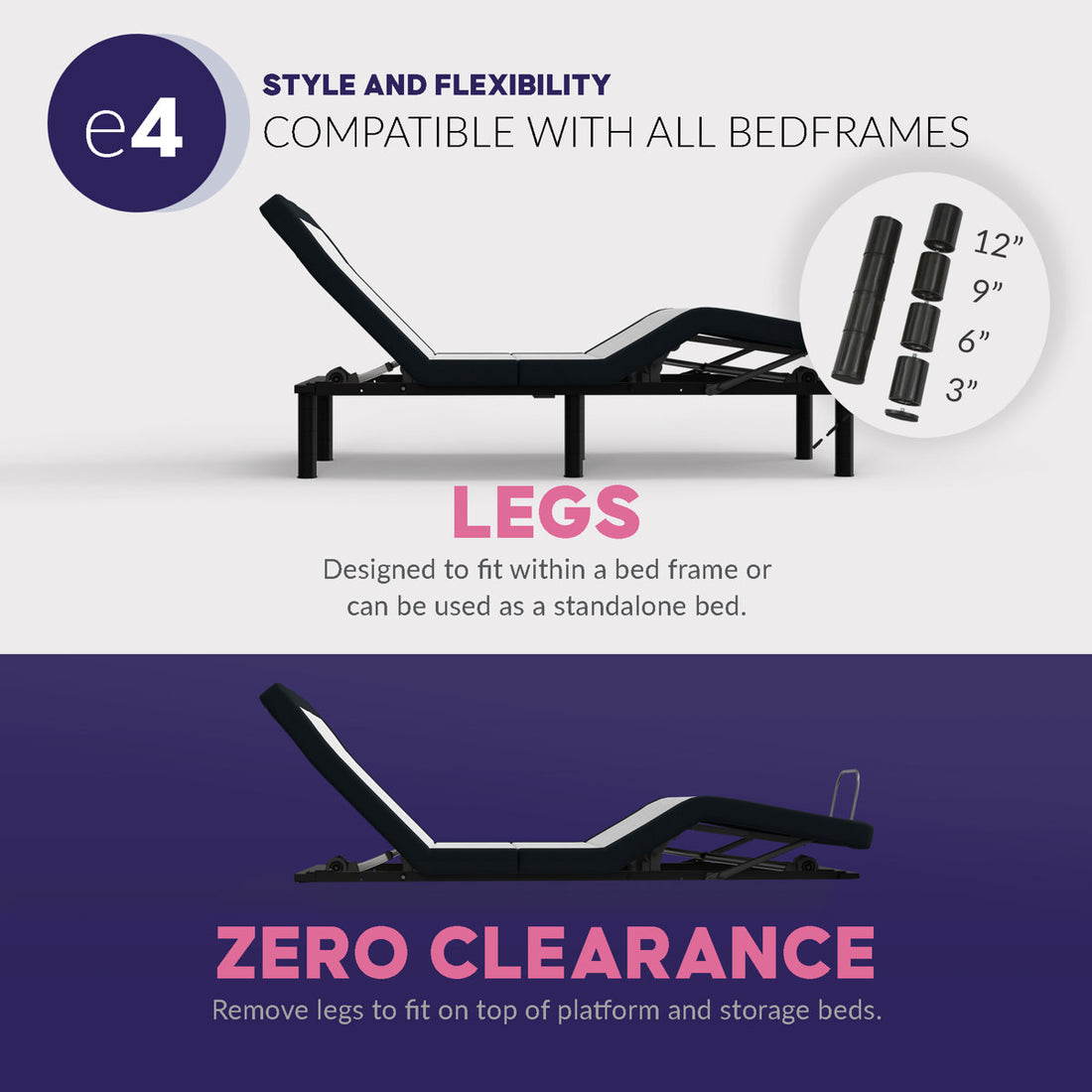 Adjustable Base with Wireless Remote, USB Ports and Massage