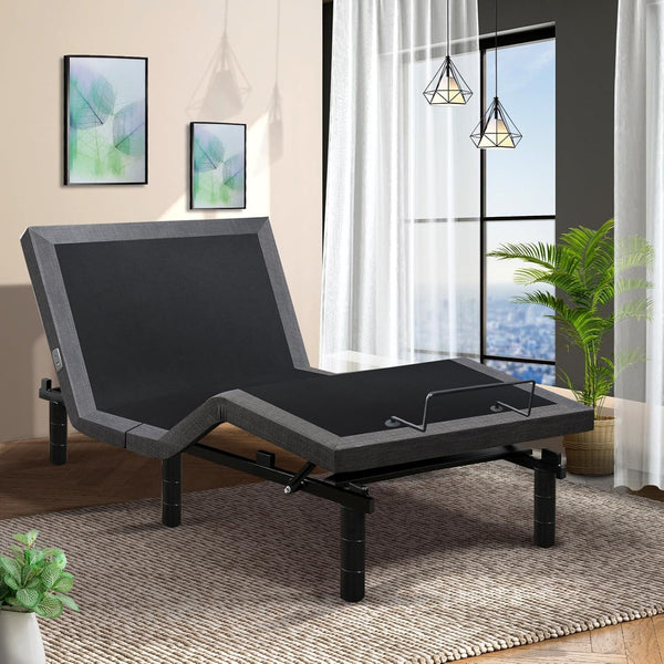 Adjustable Bed Base Frame With 19 Control Functions, Bluetooth App, Dual Massage, Type A + C Usb Ports, Head/Foot Incline,Zero Gravity, Under Bed Lights