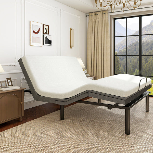 Adjustable Bed Frame, Electric Bed with Wireless Remote, Head and Foot Incline