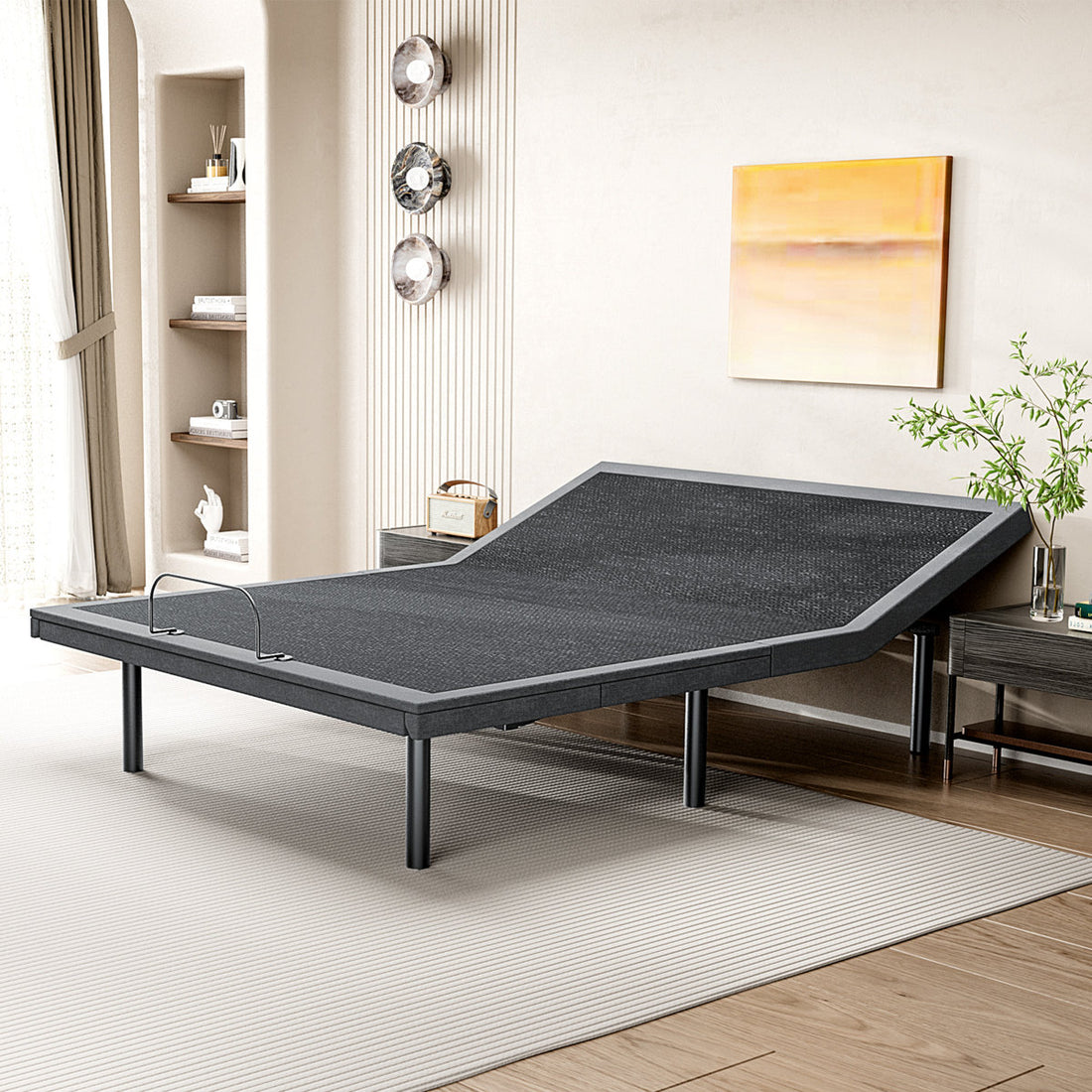 Adjustable Bed Frame, Electric Bed with Wireless Remote, Head and Foot Incline