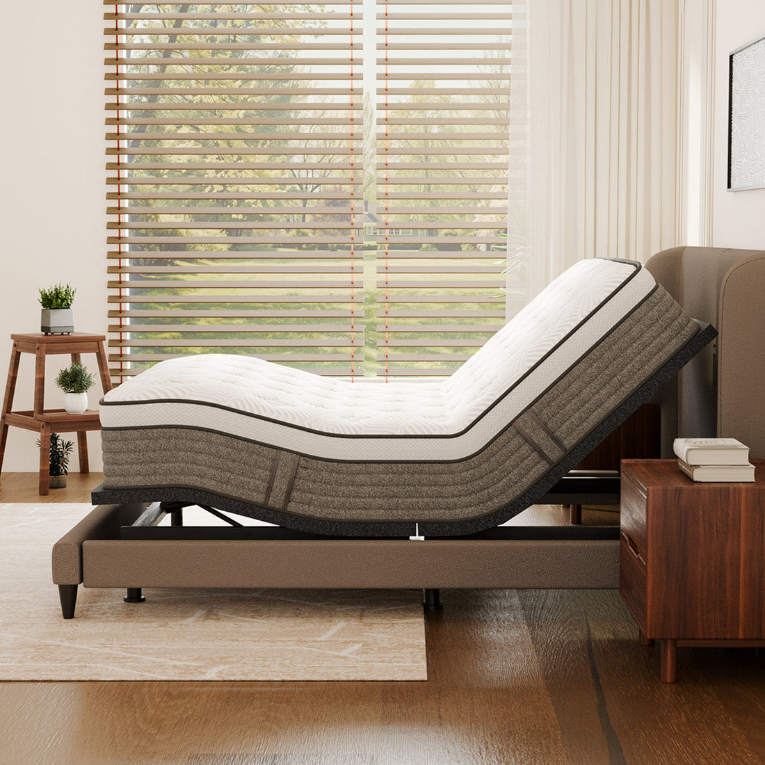 Adjustable Bed With 14”dual Foam Hybrid Mattress-zero Gravity, Massage And Wireless Remote, Underbed Light