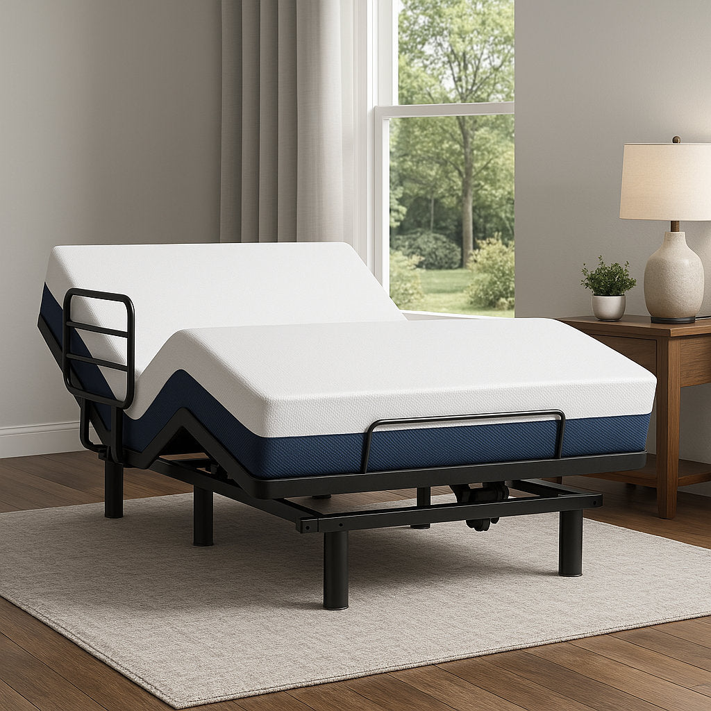 Adjustable Twin XL Bed Frame With Safety Rails, Electric Ergonomic Design For Comfort, Ideal For Home Care As A Hospital Bed For Home Use