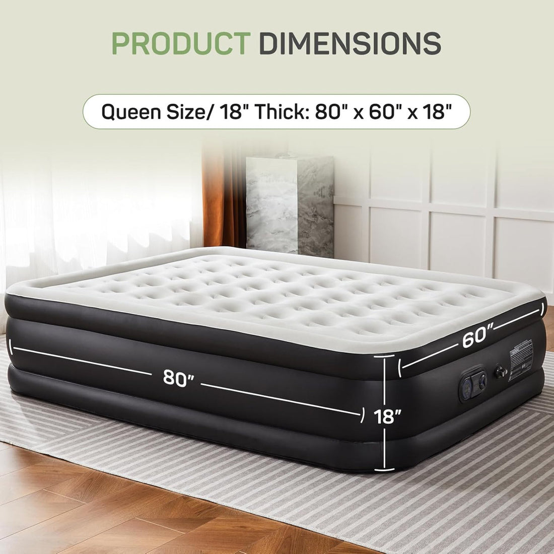 Air Mattress with Built in Pump, Raised Inflatable Blow Up Mattress, Upgraded Surface Portable Bed for Home, Camping