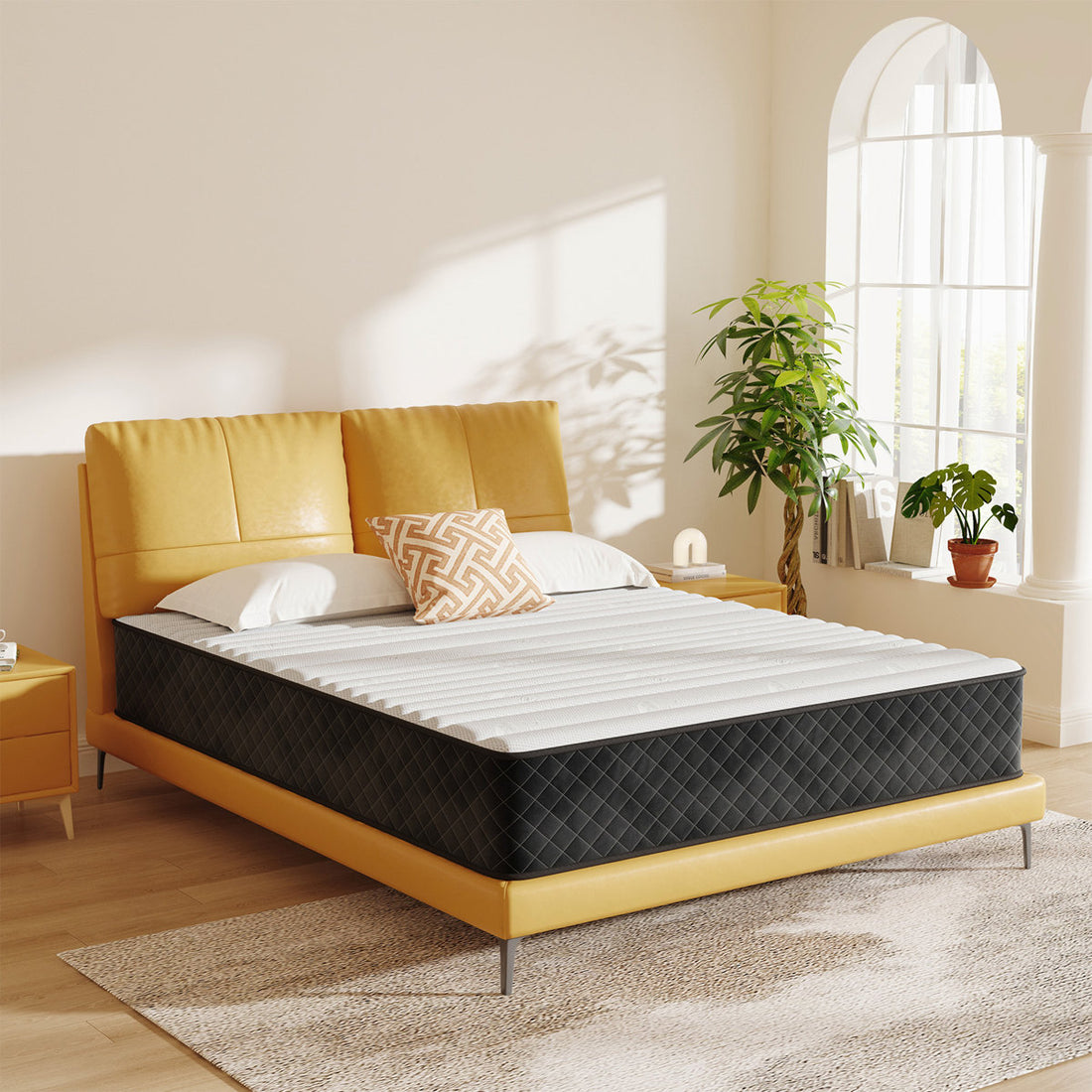 Alwyn Home 10 in Queen Mattress Pillow Top Hybrid Mattress in a box Medium Firm Mattress with Pressure Relief,Low Motion Transfer,CertiPUR-US Certified