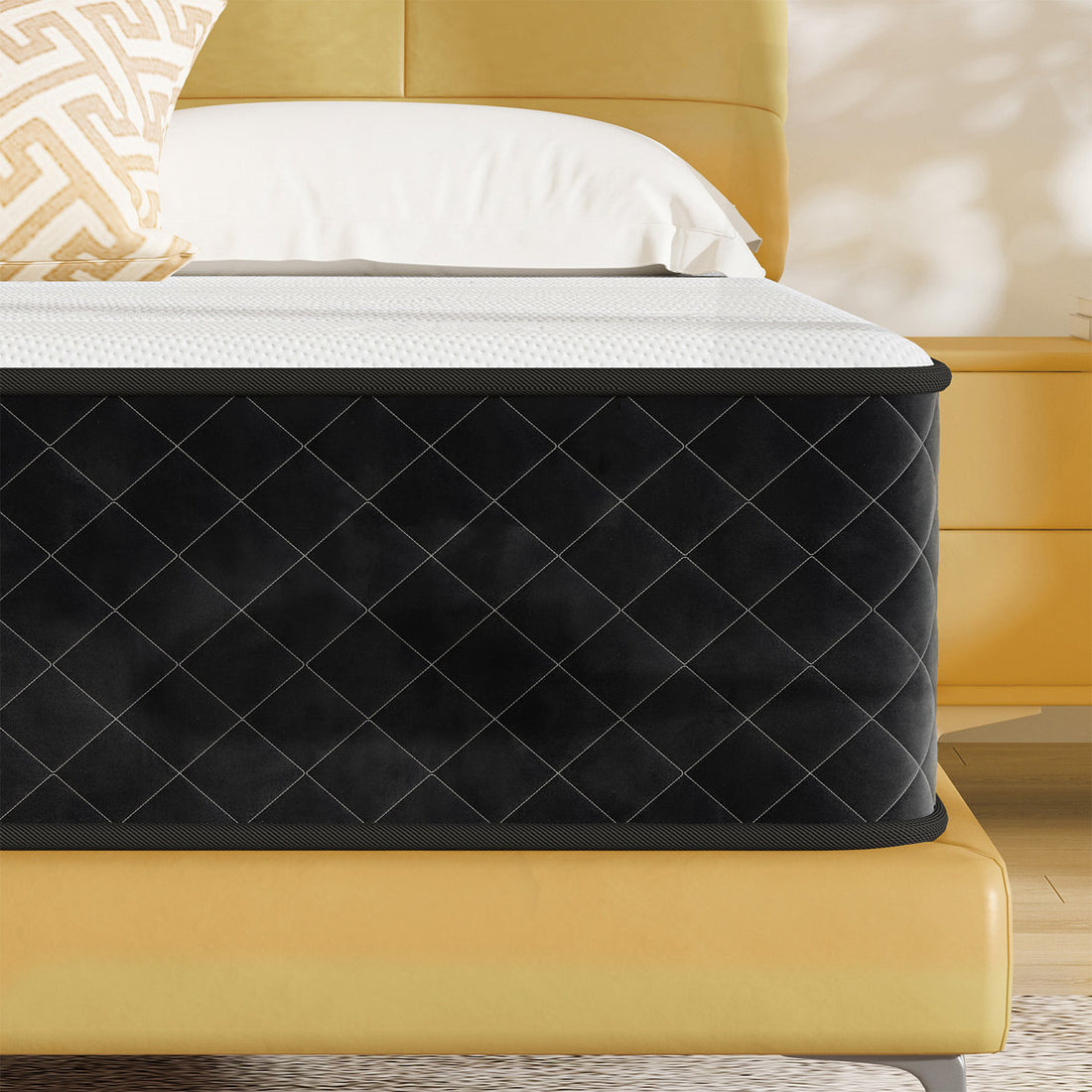 Alwyn Home 10 in Queen Mattress Pillow Top Hybrid Mattress in a box Medium Firm Mattress with Pressure Relief,Low Motion Transfer,CertiPUR-US Certified