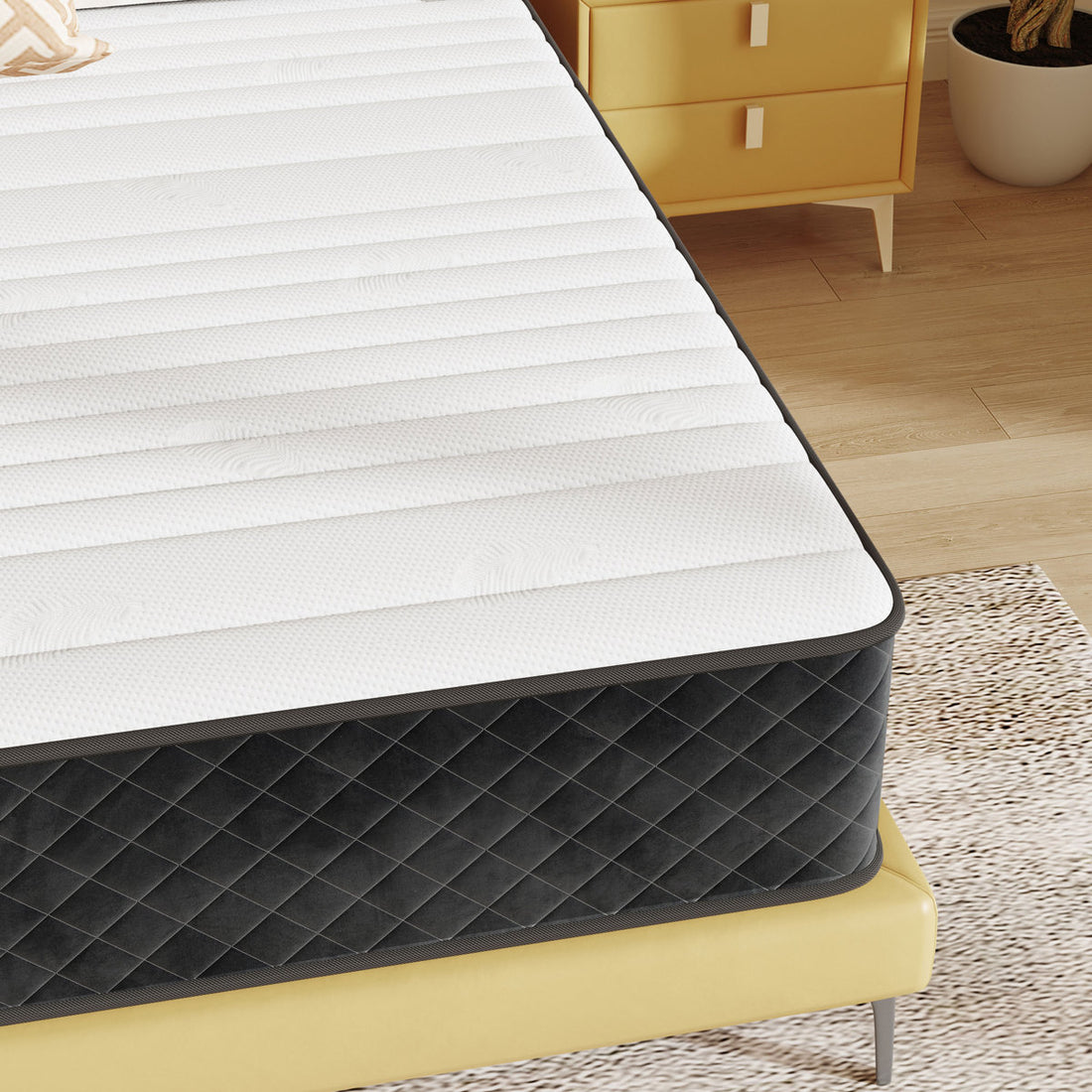 Alwyn Home 10 in Queen Mattress Pillow Top Hybrid Mattress in a box Medium Firm Mattress with Pressure Relief,Low Motion Transfer,CertiPUR-US Certified
