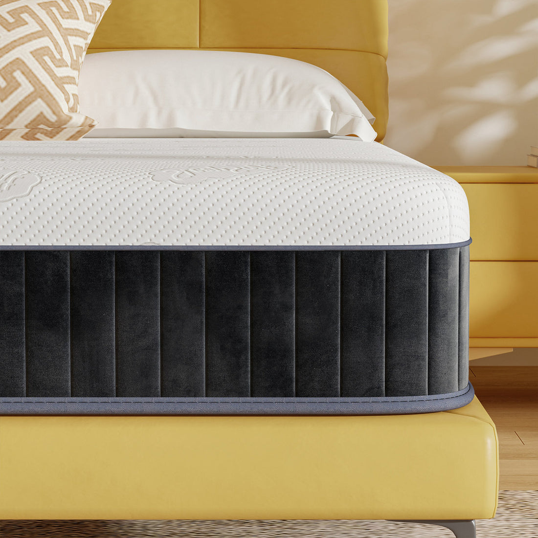 Alwyn Home 10 in Queen Mattress Pillow Top Hybrid Mattress in a box Medium Firm Mattress with Pressure Relief,Low Motion Transfer,CertiPUR-US Certified