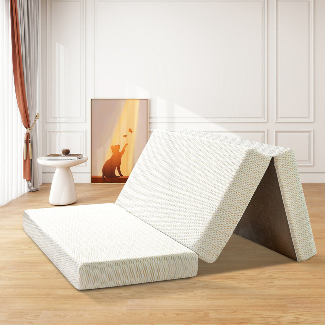 Alwyn Home & Bundaberg Foldable  6'' Memory Foam Folding Murphy Bed Mattress With Washable Cover for Camping