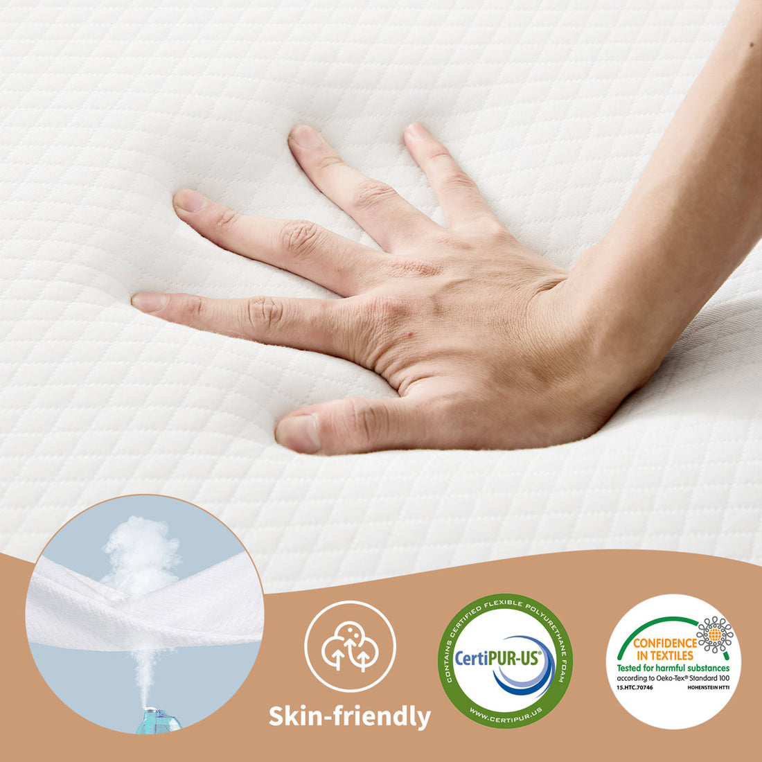 Alwyn Home Portable Tri Folding Medium Gel Memory Foam Mattress
