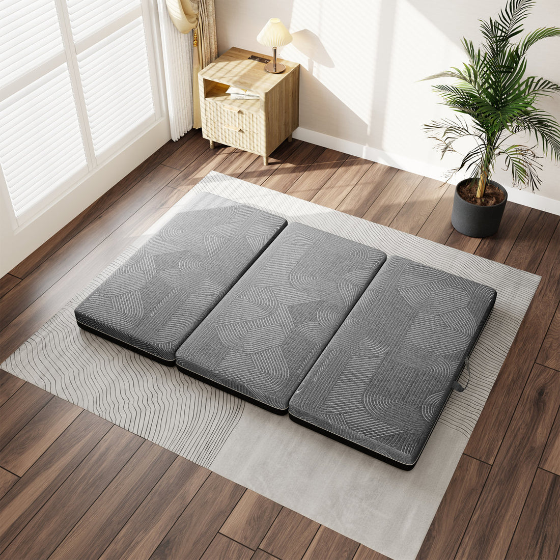 Alwyn Home Tri-fold 6'' Memory Foam Mattress, Portable Folding Murphy Bed Mattress with Washable Cover
