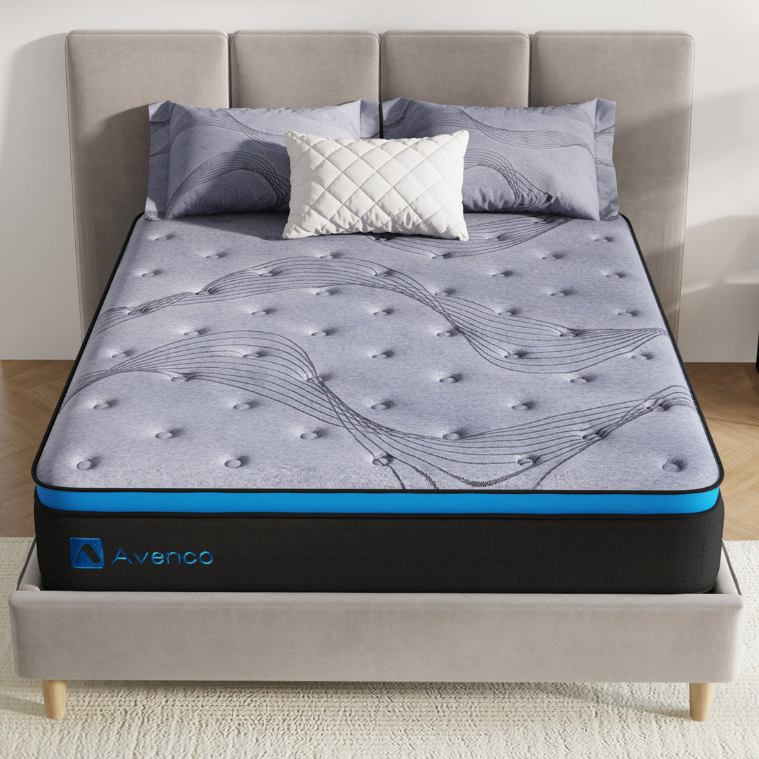 Avenco 12" Medium Cooling Gel Memory Foam Hybird Mattress In A Box