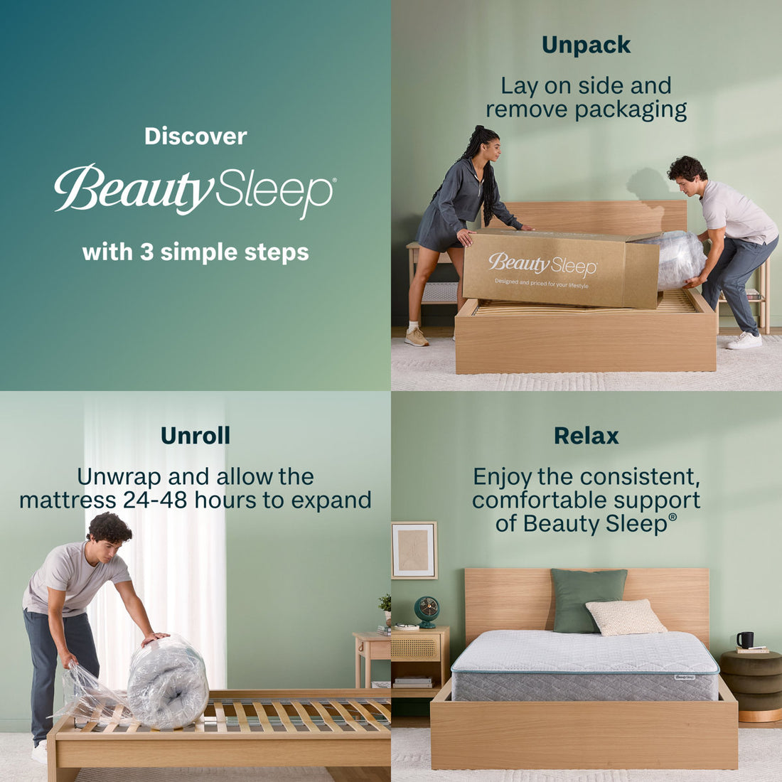 BeautySleep Slumber Time Medium Firm 10" Hybrid Mattress in a Box