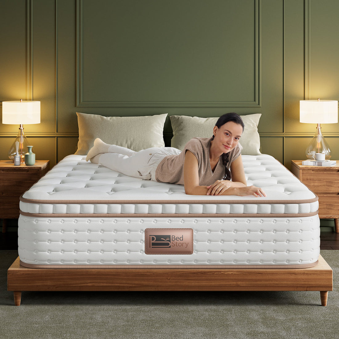 Bedstory 7-Layer Hybrid Mattress with Pocketed Coils & Dual-Zone Support - Cooling Gel Memory Foam,  CertiPUR-US/OEKO-TEX/C,No Fiberglass