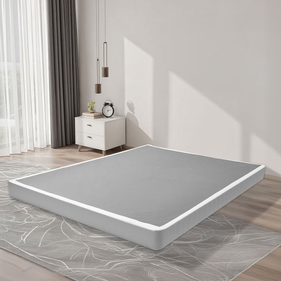 Box Spring, 5.1 in Mattress Foundation, 3500 lbs Max Weight Capacity, 79.1 x 59.6 x 5.1 in, Queen Size Bed Frame with Washable Fabric Cloth, Heavy-Duty Metal Frame for Queen Bed, Easy Assembly