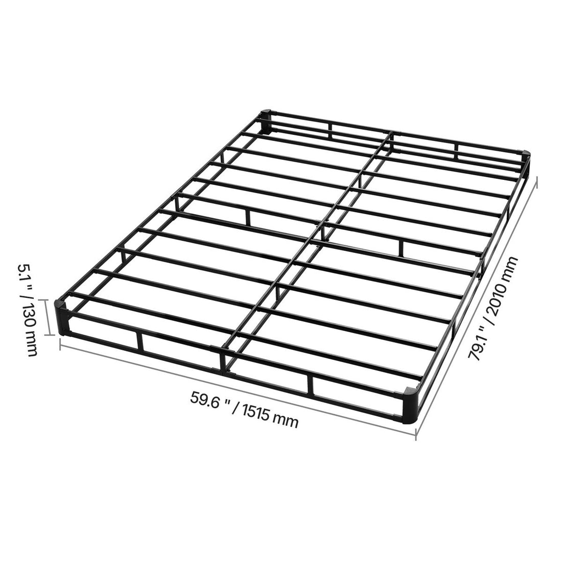 Box Spring, 5.1 in Mattress Foundation, 3500 lbs Max Weight Capacity, 79.1 x 59.6 x 5.1 in, Queen Size Bed Frame with Washable Fabric Cloth, Heavy-Duty Metal Frame for Queen Bed, Easy Assembly