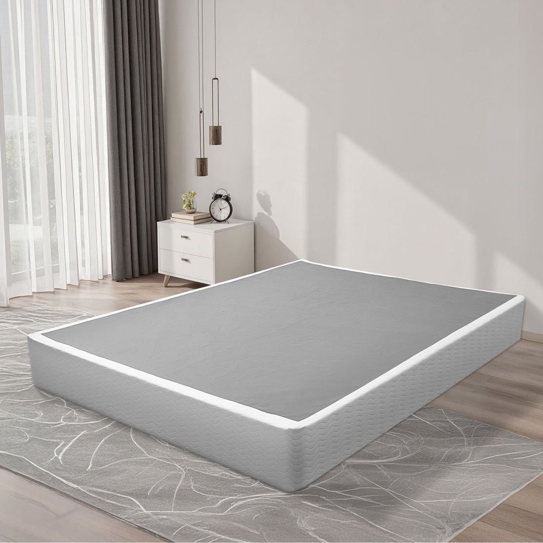 Box Spring, 9.1 in Mattress Foundation, 3500 lbs Max Weight Capacity, 79.1 x 59.6 x 9.1 in, Queen Size Bed Frame with Washable Fabric Cloth, Heavy-Duty Metal Frame for Queen Bed, Easy Assembly