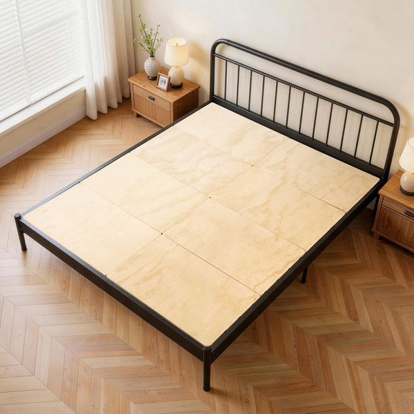 Bunkie Board, King Size 76.8 x 70.1 in, Foldable Bed Board Under Mattress with Nylon Webbing, Plywood, Rounded Edges, Anti-Sag Design for Metal Frames, Sleeper Sofas, Platform and Bunk Beds