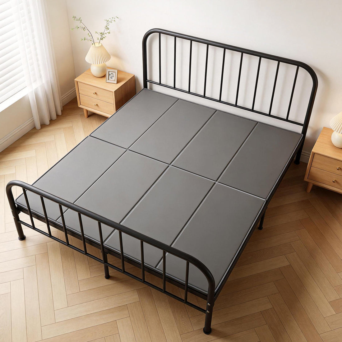 Bunkie Board, King Size 80.3 x 75.9 in, Foldable Bed Board Under Mattress with Hook-and-Loop Straps, PP Core with 600D Oxford Fabric, Anti-Sag for Metal Frames, Bunk Beds, and Sleeper Sofas