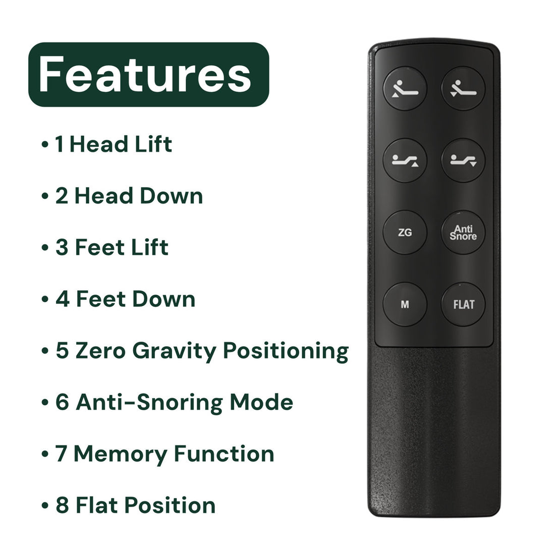 California King Adjustable Bed Frame With Wireless Remote, Electric Bed, Zero Gravity, Head And Foot Incline, Adjustable Leg Heights, Memory Presets, Anti-Snore