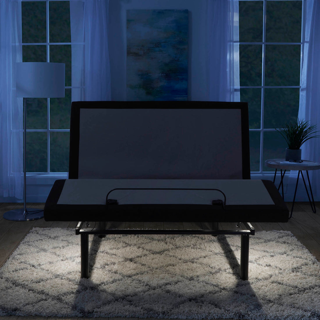 Clara Clark Massaging Zero Gravity, Zero Clearance Adjustable Bed with Wireless Remote, USB Ports & LED Lights