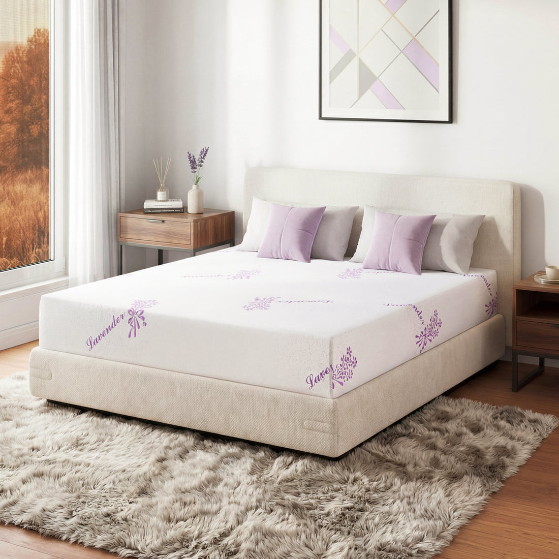EGOHOME 10" Lavender Medium Memory Foam Mattress