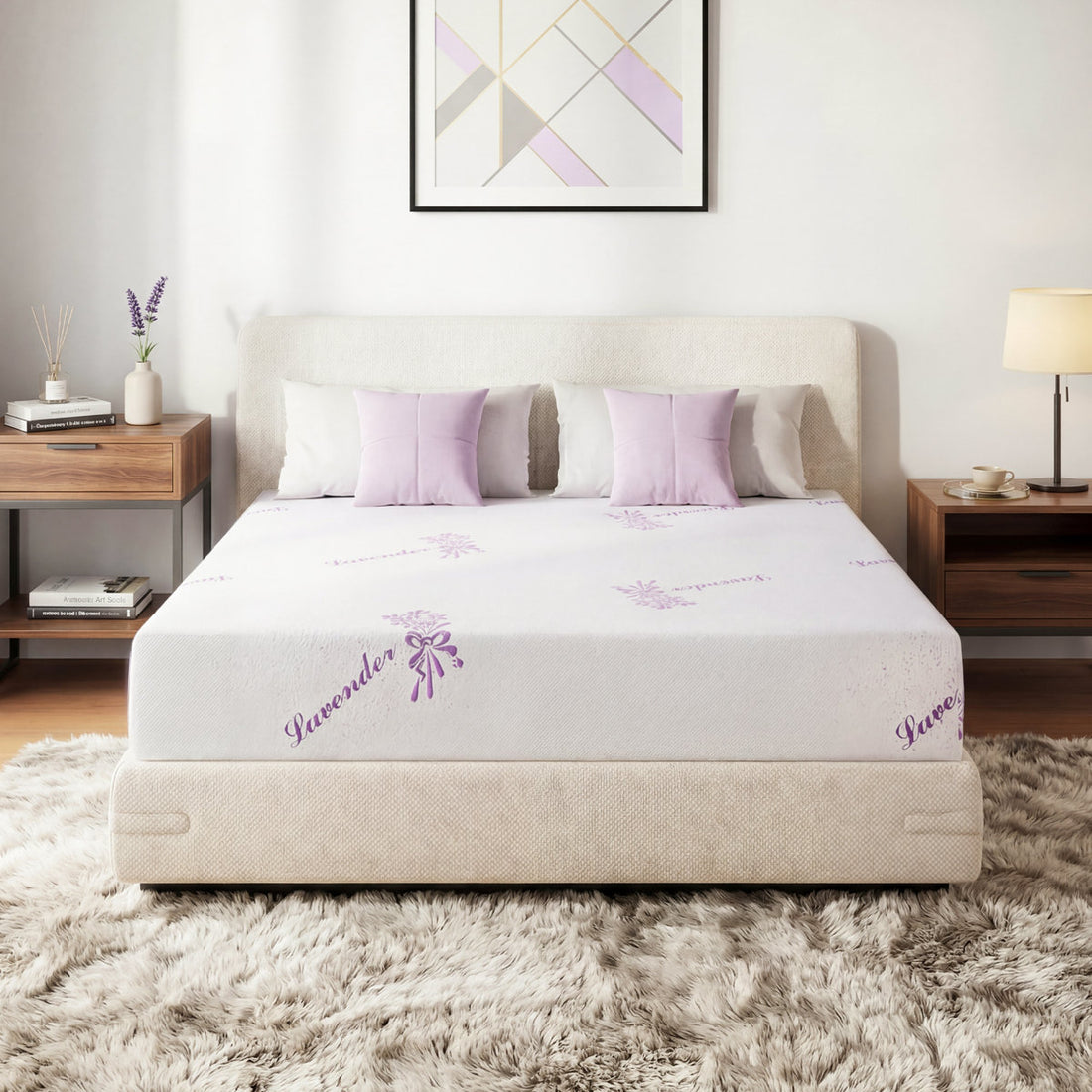 EGOHOME 10" Lavender Medium Memory Foam Mattress