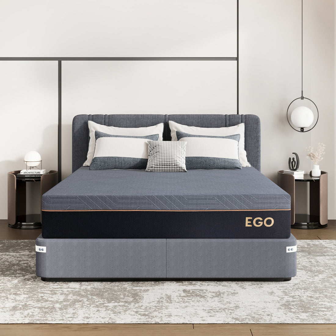 EGOHOME 12" Medium Copper Infused Gel Memory Foam Mattress