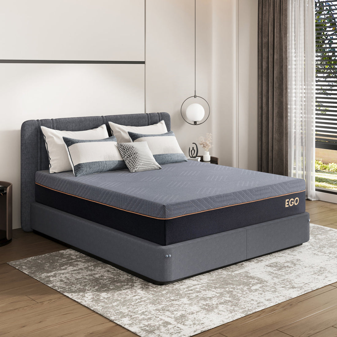 EGOHOME 12" Medium Copper Infused Gel Memory Foam Mattress