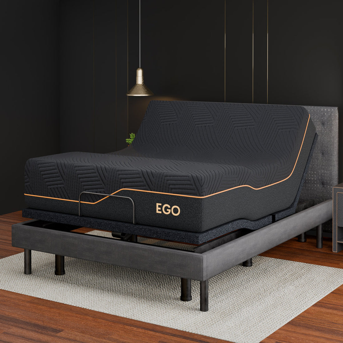 EGOHOME 15” Massaging Zero Gravity Adjustable Bed with 14" Memory Foam Mattress