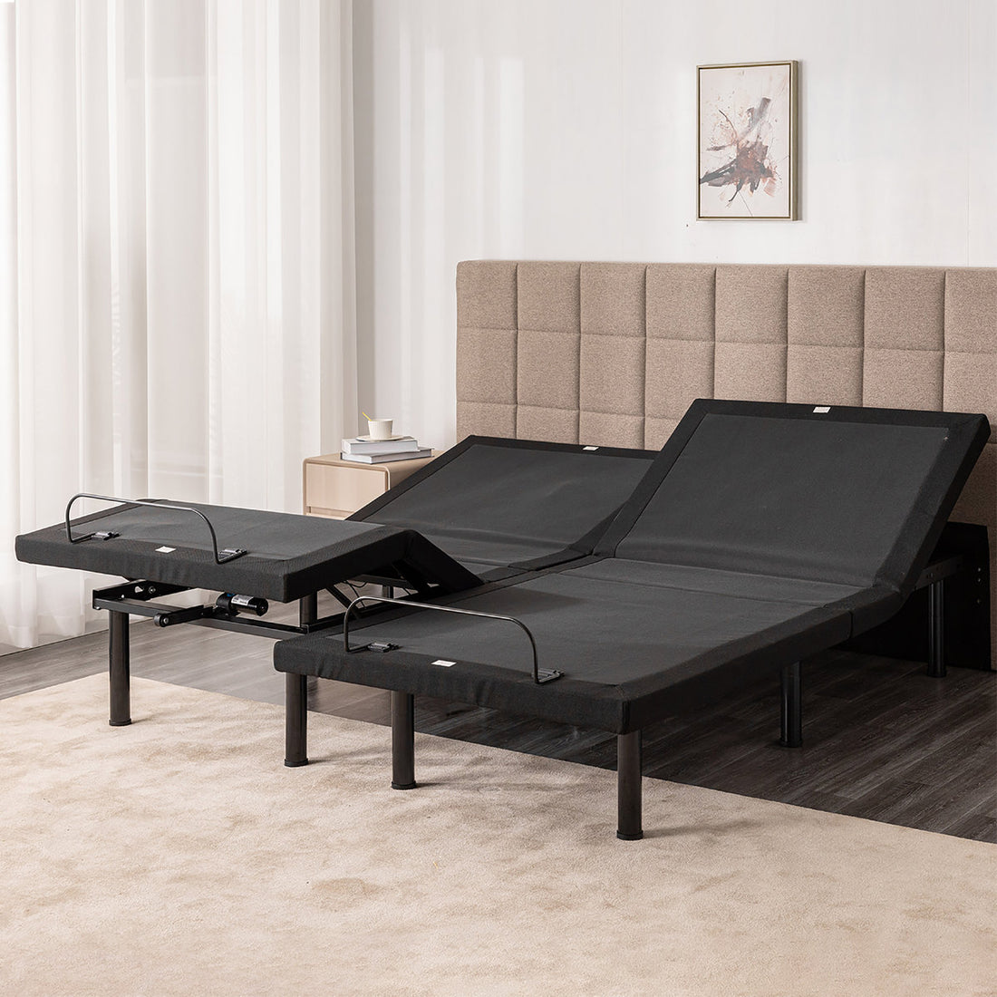 EGOHOME Zero Gravity Adjustable Bed with Wireless Remote--APP Head & Foot Incline