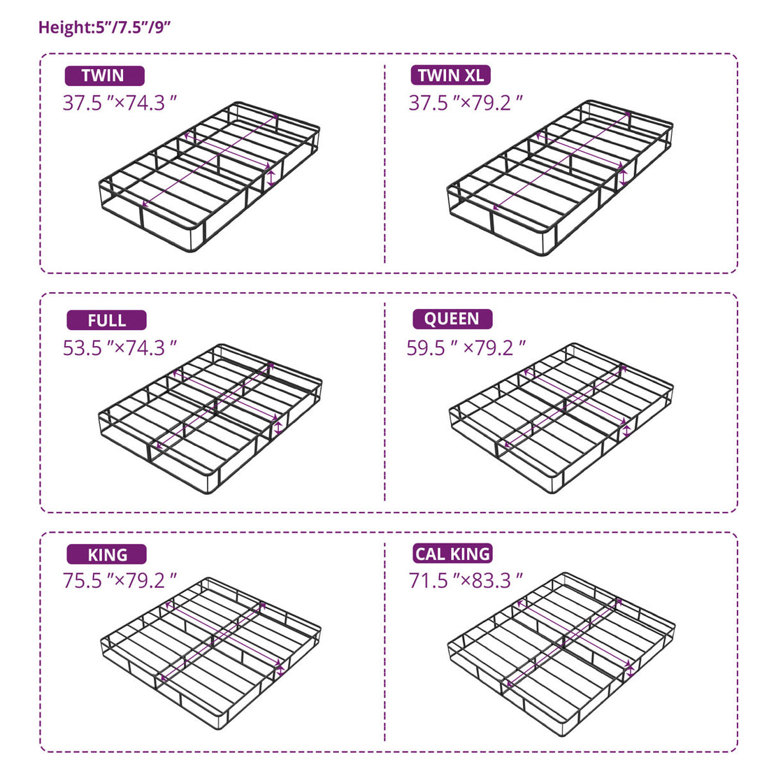 Easy Assembly Metal Box Spring - Multiple Sizes - Sleep by Wayfair™