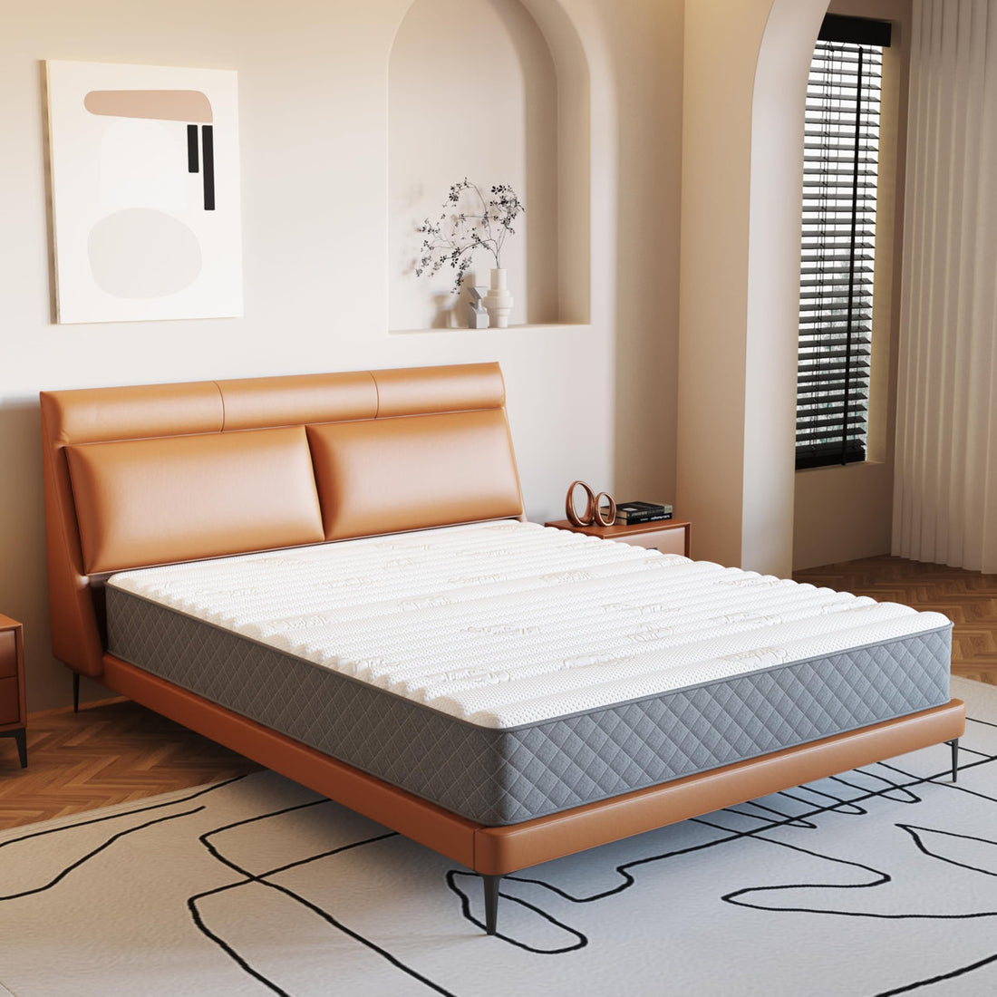 Firm Mattress Cooling-Gel Memory Foam And Pocket Spring Hybrid Mattress, Mattress In A Box, Certipur-US Certified