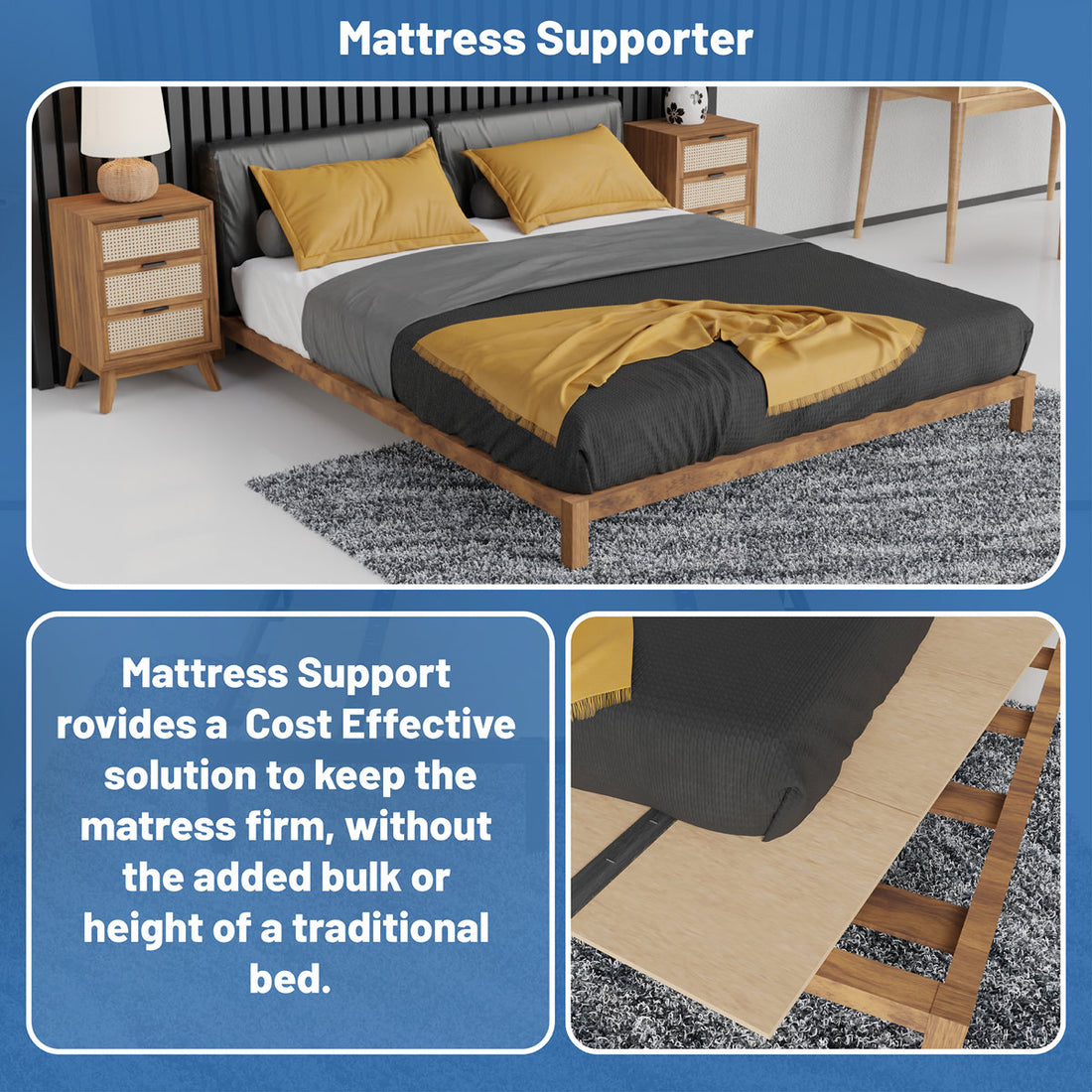 Folding Bunkie Board – Low-Profile 79″ X 58″ Mattress Support Platform For Daybeds, Bunk Beds, Futons & Metal/Wood Frames – Prevents Sagging, Easy To Install & Store.