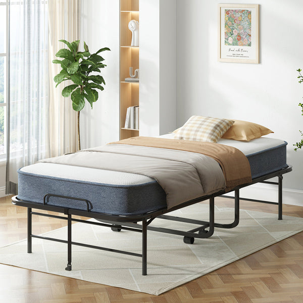 Folding Guest Bed with 5" Memory Foam Mattress & Casters