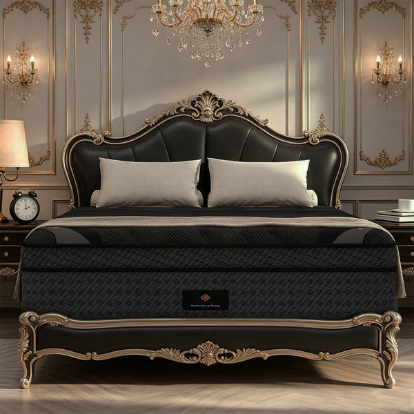 Huerfano 16.38" Noir Luxe Hotel-Level  Comfort Thicken Motion Isolation Mattresses with Euro Plush Top & Robust Dynamic Support Coils