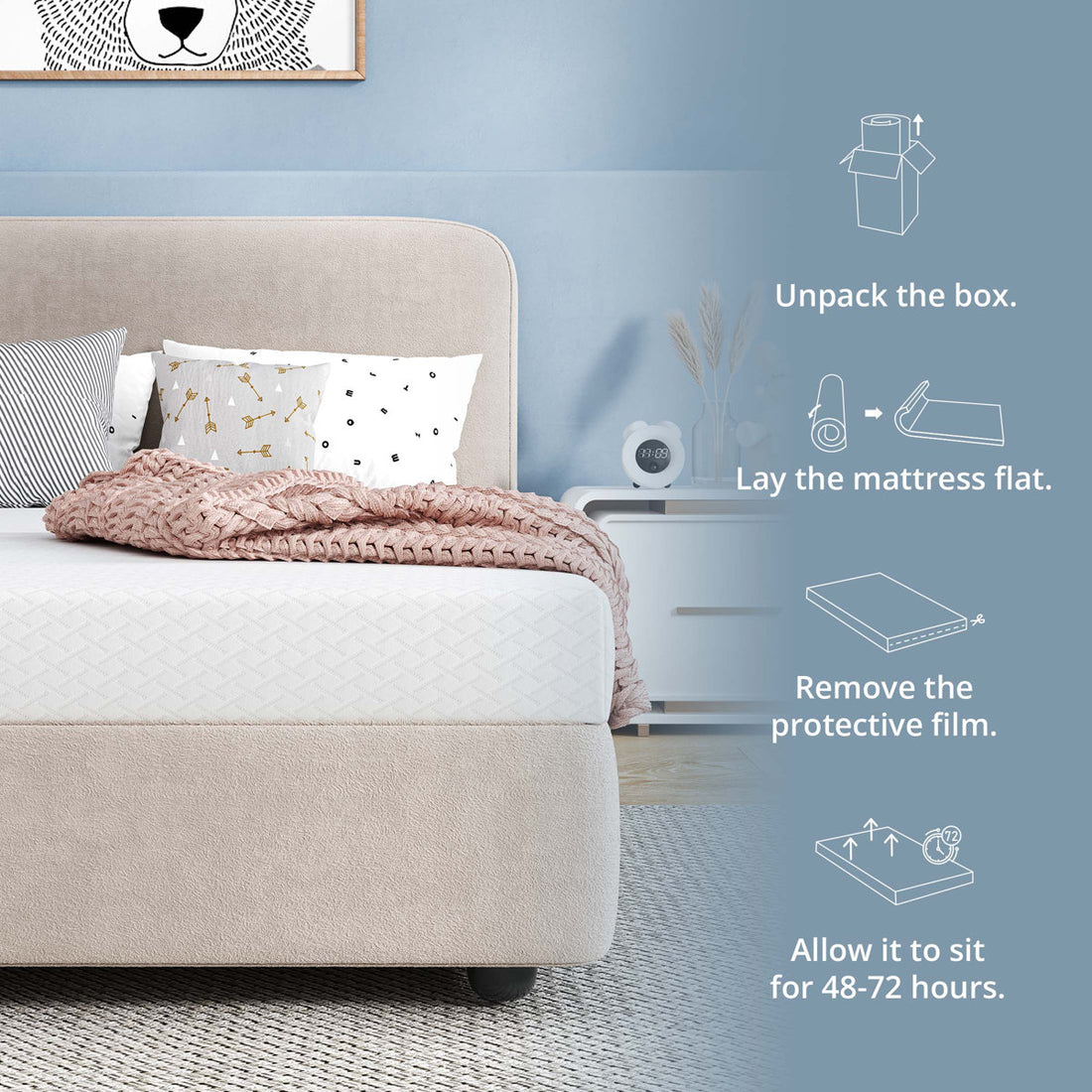Kids 5" Green Tea Infused Medium Memory Foam Mattress