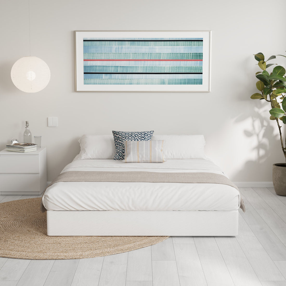 Likins 4 Inch Metal Box Spring with Frabric Cover, Easy Assembly