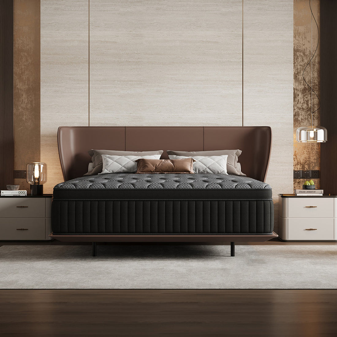 Luxury Medium Hybrid Innerspring Mattress In A Box, Individual Pocket Springs &  High-Density Foam For Motion Isolation & Deep Sleep