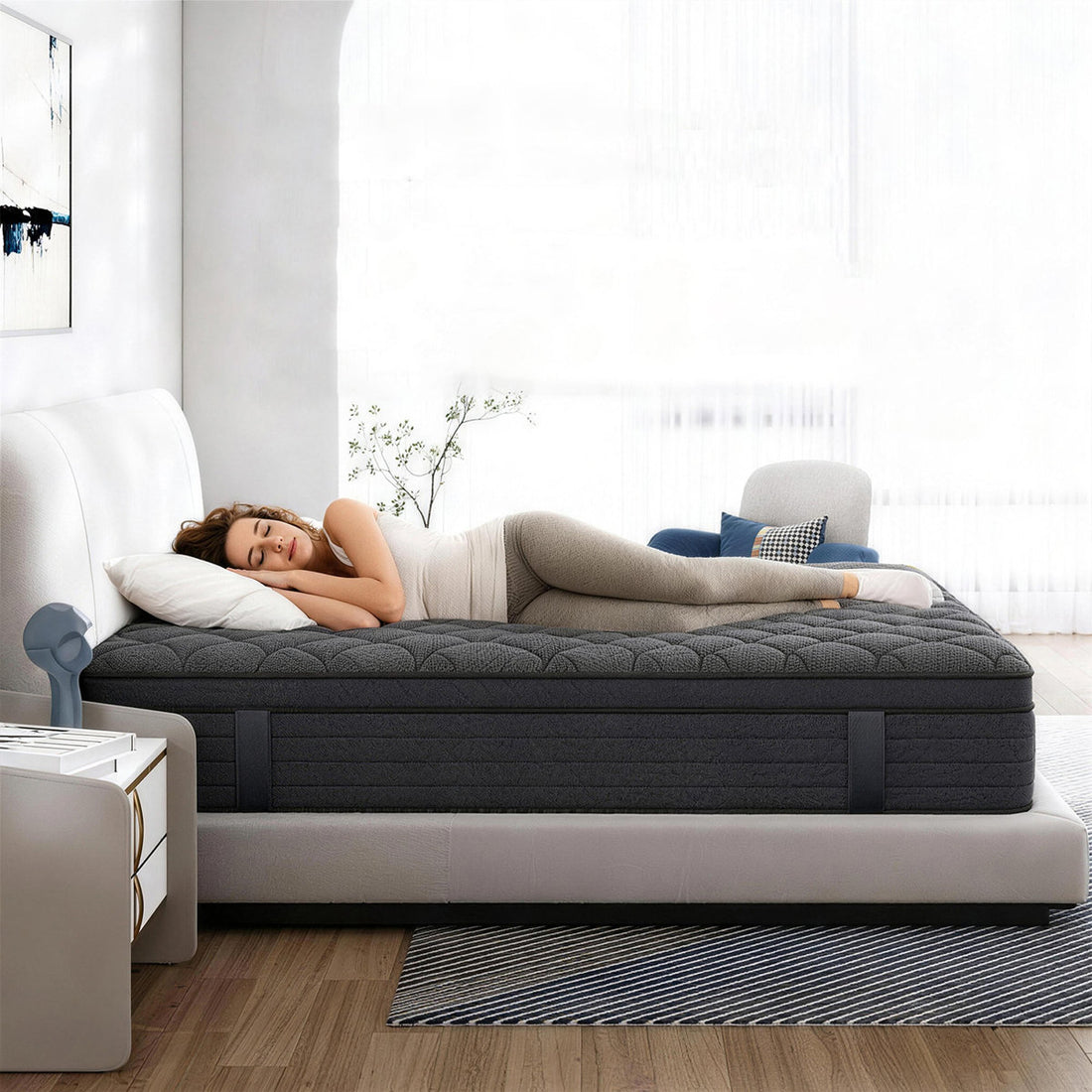 Mattress Hybrid Mattress Eurotop With Gel Open Cell Foam Motion Isolation Individually Wrapped Pocket Coils Pressure Relief Mattress