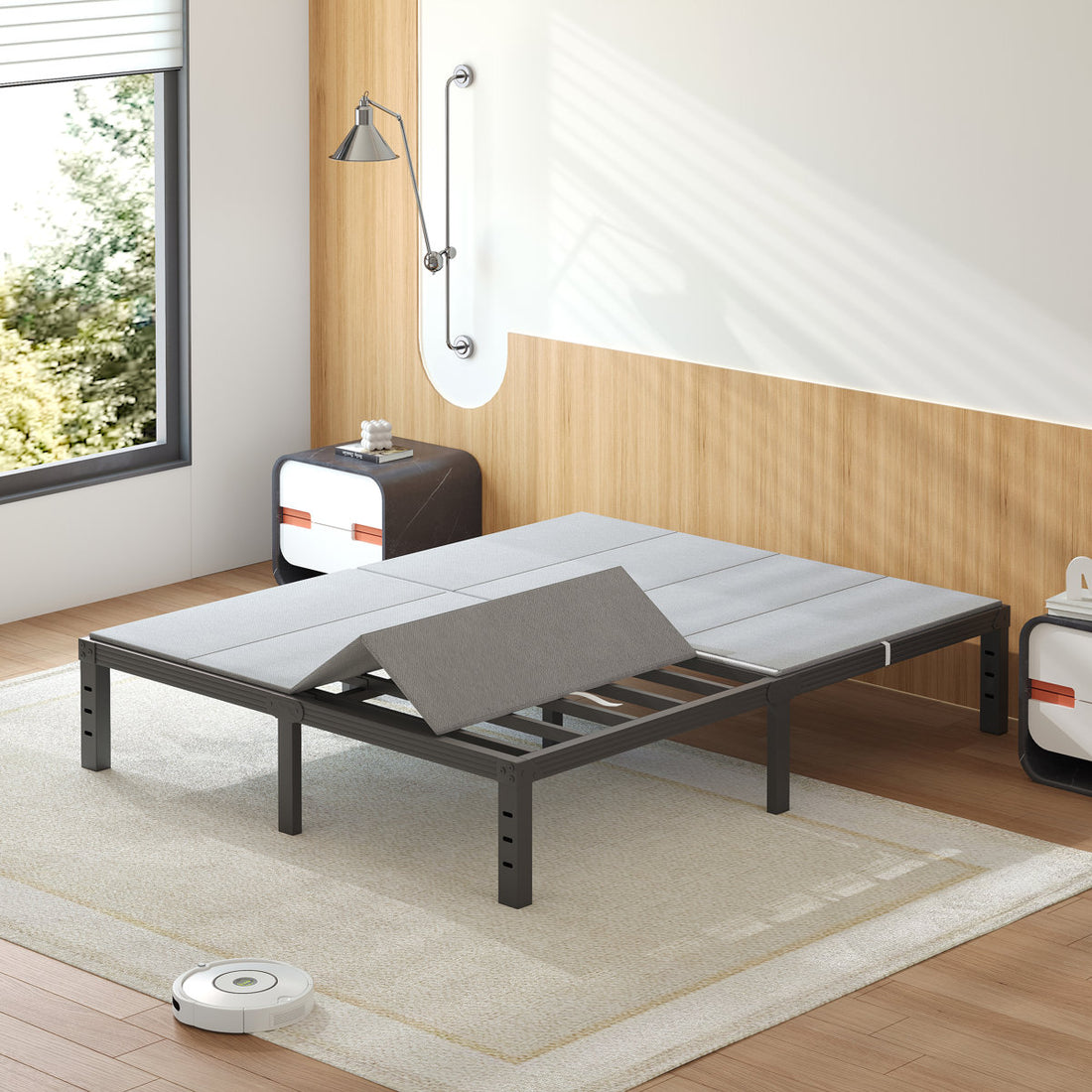 Mattress Support Split Bunkie Board, Slats With Cover