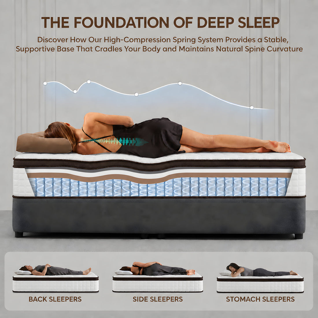 Medium Bamboo Cooling Memory Gel Foam Mattress With Charcoal