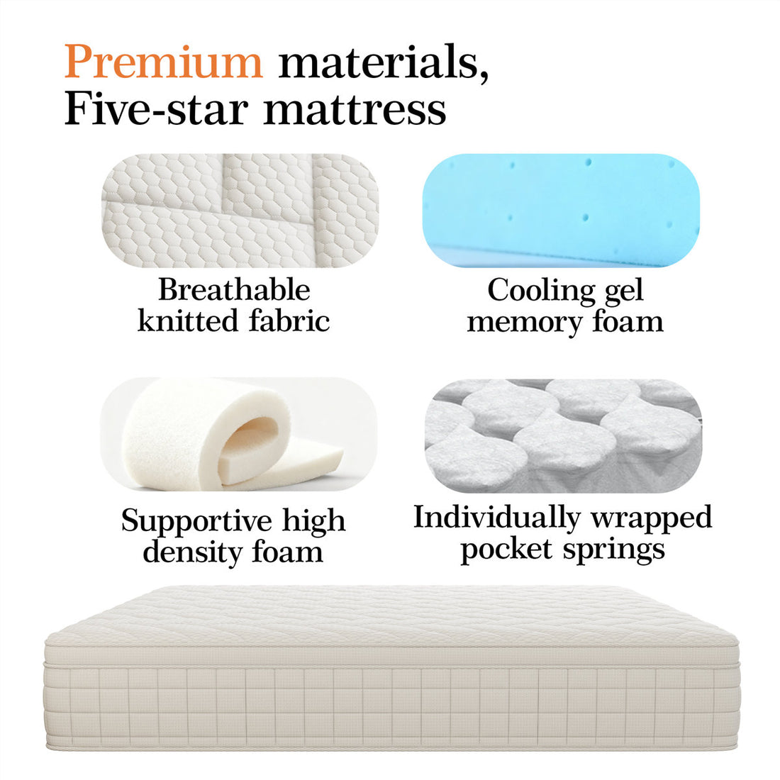 Medium Memory Foam Pocket Spring Hybrid Mattress