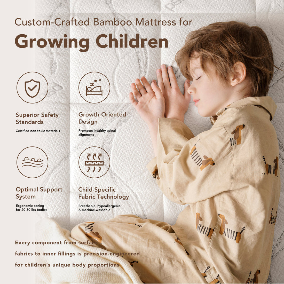 Memory Foam Mattress, Medium Firm- Certipur-US Certified, Bed In A Box For Easy Setup,Cooling Ventilated Foam, Pressure Relief & Washable White Cover