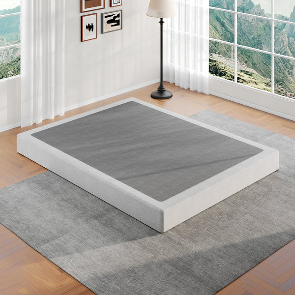 Ndayisenga 5" Low Profile Metal Box Spring with Fabric Cover, Heavy-Duty Steel Foundation, No-Squeak Support, Easy Assembly, Full Size