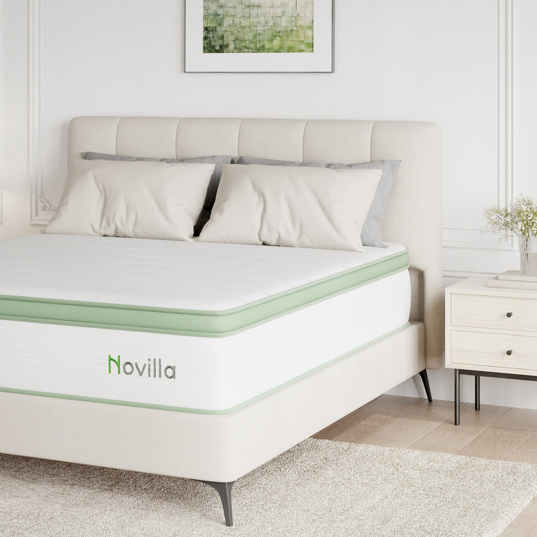 Novilla 14" Medium Cooling Gel Memory Foam Hybrid Mattress, CertiPUR-US, OEKO-TEX Certified