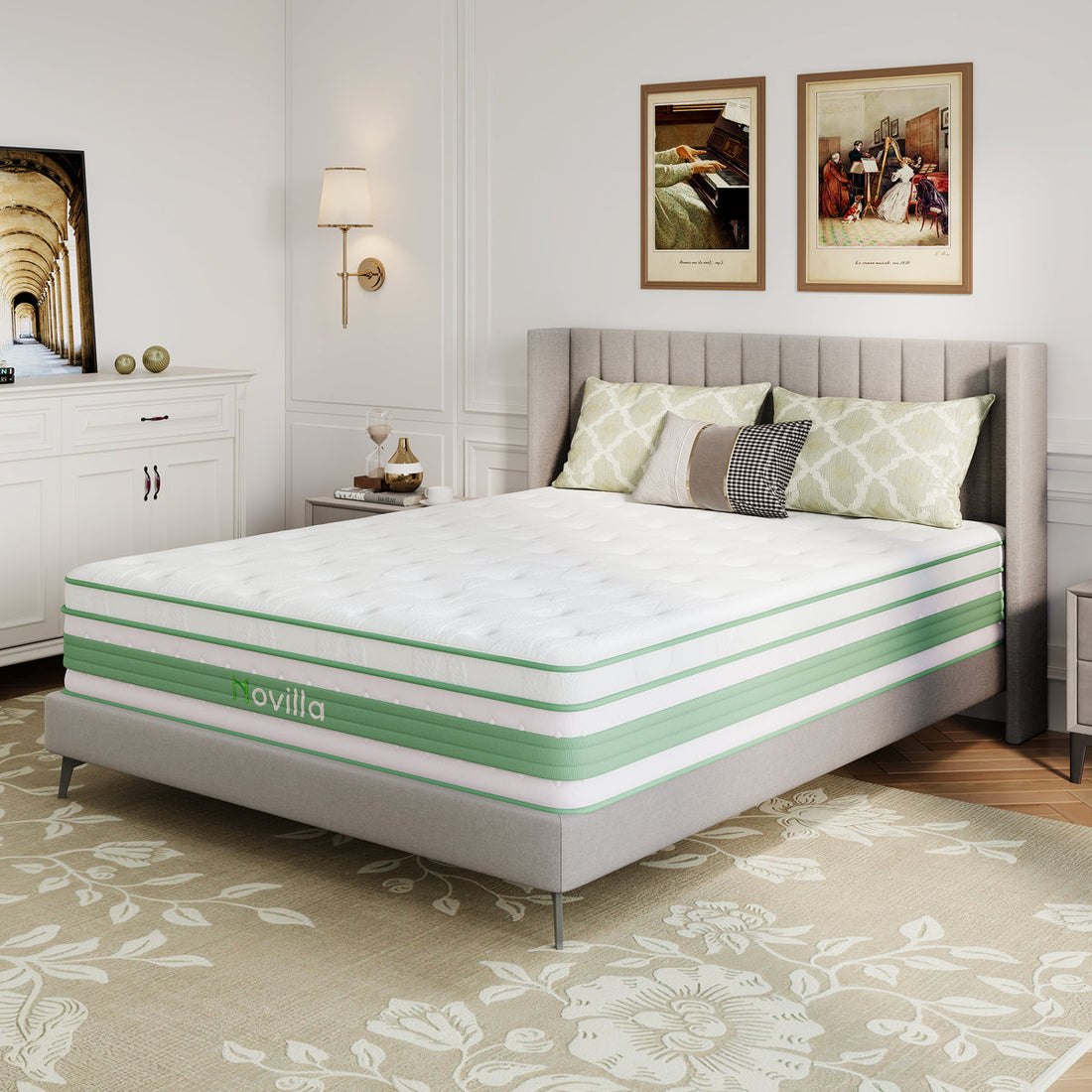 Novilla 14" Medium Firm Gel Memory Foam Hybrid Mattress with CertiPUR-US and ACA Certified
