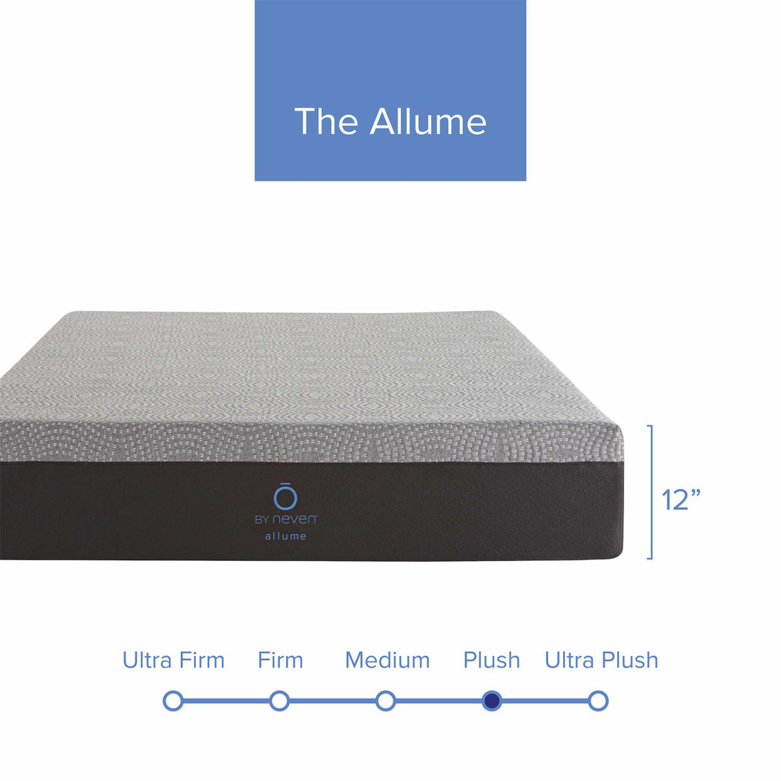 O by Neven Allume 12'' Plush Charcoal Infused Gel Memory Foam Mattress