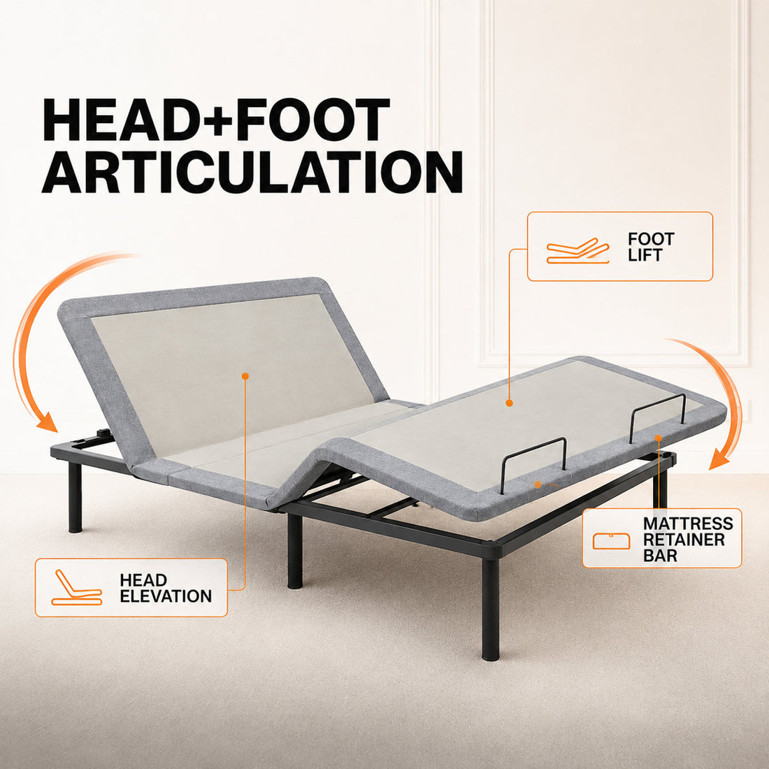 Oakes Zero Gravity Adjustable Bed with Wireless Remote