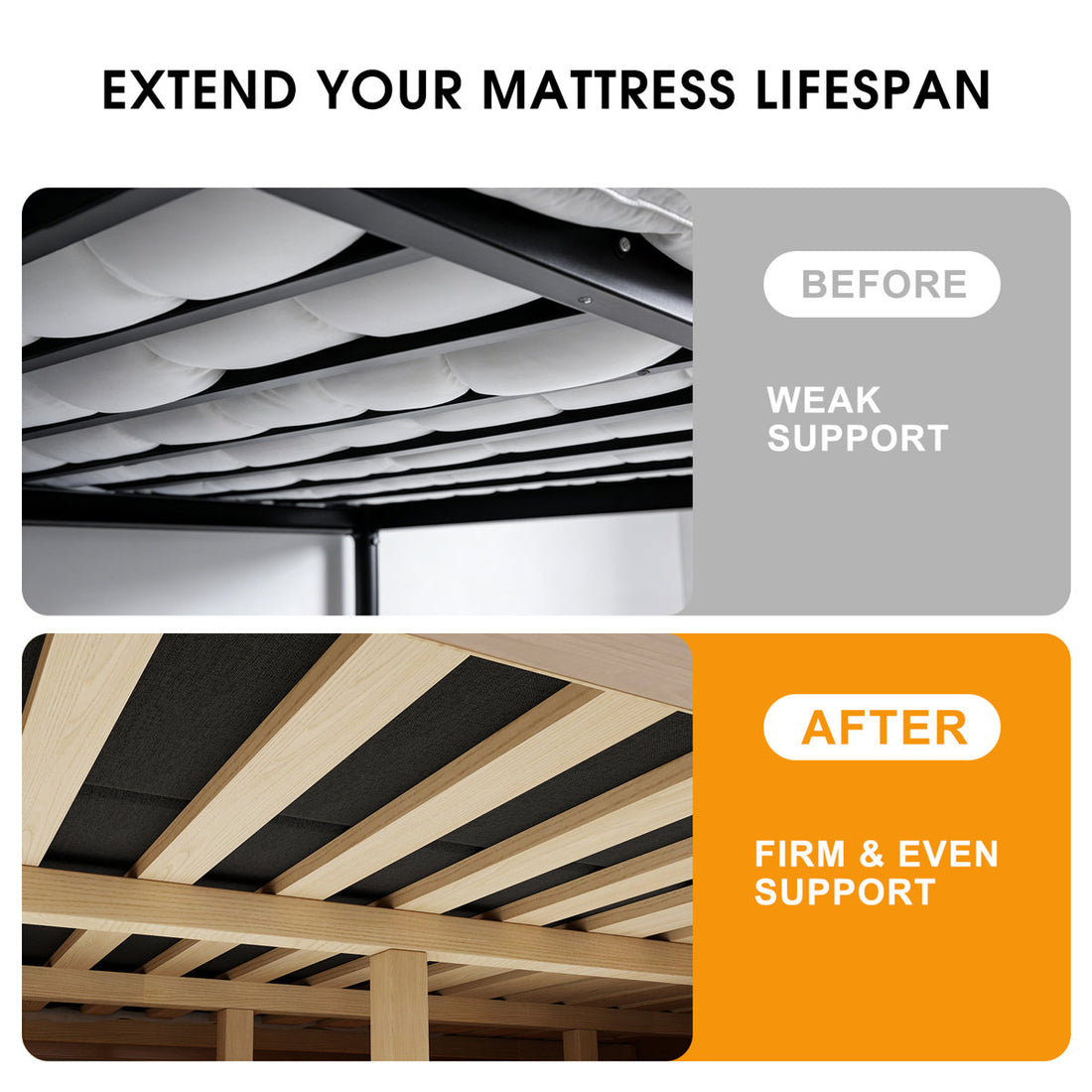 Queen Size Bunkie Board for Slatted Metal Frame,Sleeper Sofa Support Board to Stop Sagging Mattress,High-Quality Material Bed Boards,Anti-Slip and Moisture-Resistant